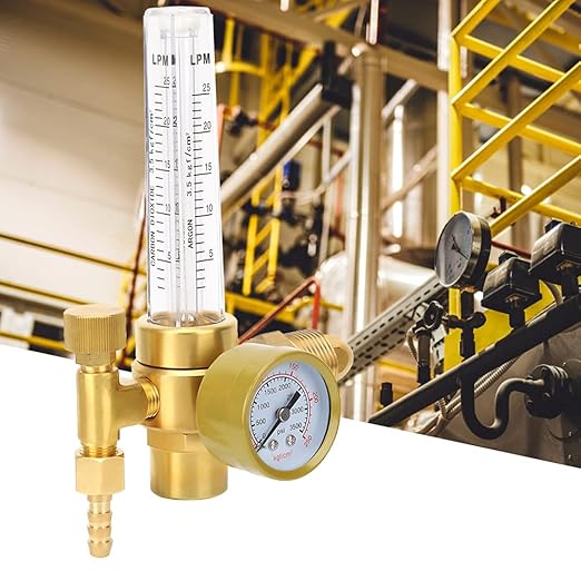 Luocute Argon CO2 Regulator, Reliable and Accurate Flowmeter with CGA580 Adapter and Tube, for Mig Welding Machines