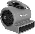MOUNTO 1/4hp 1000CFM 2 Speed Air Mover Carpet Dryer Floor Fan Cooling Fan (Grey)