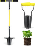 Jardineer 2PCS Bulb Planter Tools Set, Long Handle Garden Transplanter and Small Bulb Planting Tool with Deep Marker, Ideal for Planting Bulbs, Seedlings, Flowers & Vegetables