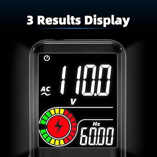 BSIDE Smart Digital Multimeter 9999 Counts Pocket Voltmeter, Rechargeable with 3 Results Display, Capacitance Diode Duty Cycle Resistance Hz V-Alert Voltage Tester