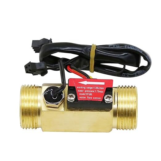 G3/4" Male Thread Brass Water Flow Sensor Switch Hall Effect Liquid Flowmeter Fluidmeter Counter BSP 1-30L/Min（60mm in Total Length）