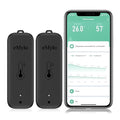 WiFi Thermometer, Humidity Meter with Smart Alert, Data Storage and Calibration, Temperature and Humidity Monitor for Bedroom, Baby Room, Warehouse, Cellar, Greenhouse, Black 2 Pack