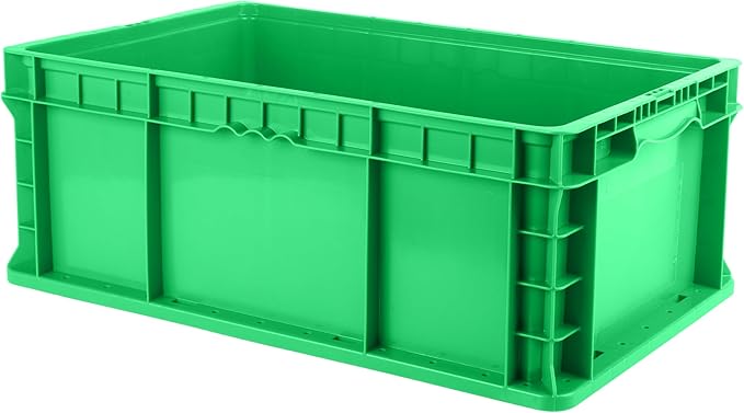 Hudson Exchange 24 x 15 x 9" (3 Pack, 10.5 Gallon) Straight Wall Handled Storage Container Tote, Green