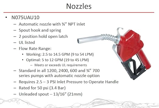 Fill-Rite N075UAU10 3/4" Automatic Nozzle (Red)