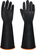 18" XL Size Latex Chemical Resistant Gloves, Reusable Heavy Duty Long Rubber Glove Dishwashing Gloves, Industrial Safety Glove for Men, Forearm Protection Waterproof Resist Strong Acid, Alkali, Oil'