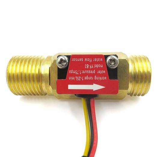 G1/2" Male Thread Brass Water Flow Sensor Switch Hall Effect Liquid Flowmeter Fluidmeter Counter BSP 1-25L/Min（66 mm in Total Length）