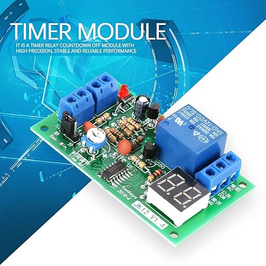 12V Timer Relay Module with LED Display, Adjustable Time Delay Switch 1s-99min Countdown for Delay Off, Smart Home Industrial Automation Equipment Control