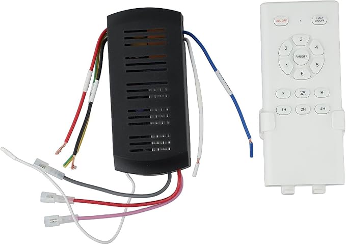 Ceiling Fan Remote Control Kit And Receiver With Lighting Control, Timer Options, And 6 Adjustable Fan Speeds, Compatible With Various Ceiling Fan Models