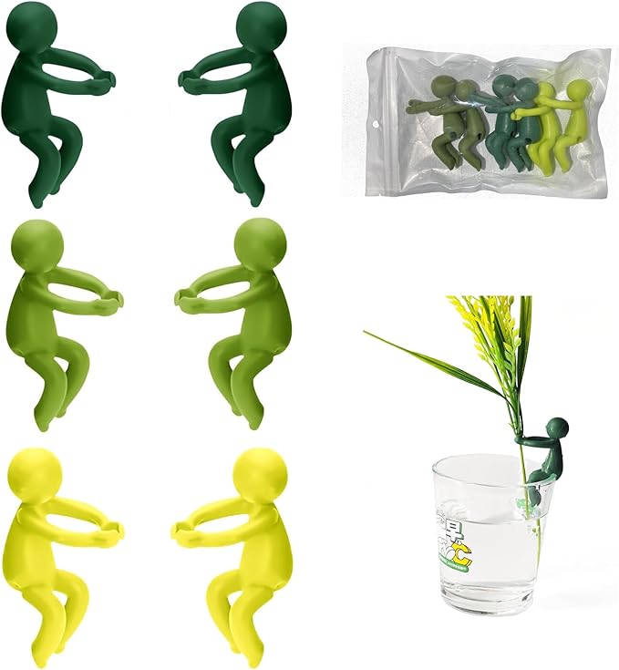 Plant Propagation Buddy & Plant Stakes - 6PCS Cute Propagated Plant Holders for Spider Plants Live House Plants, Indoor Garden Accessories with Soft-Grip Clamps