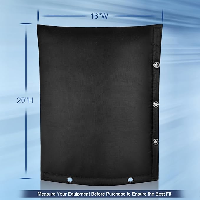 Outdoor Backflow Preventer Cover- 16''W x 20''H, Winter Freeze & Weatherproof Protection for Irrigation Pipes & Sprinkler Valves- Black