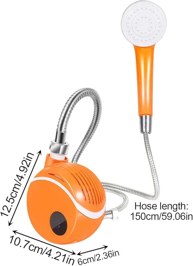 Portable Shower- Lightweight Handheld Sprayer, Rechargeable Water Pump, Durable Waterproof Design, LED Smart Control Panel | Backyard Garden, Camping Tent, Road Trip Adventures, Outdoor Cleaning
