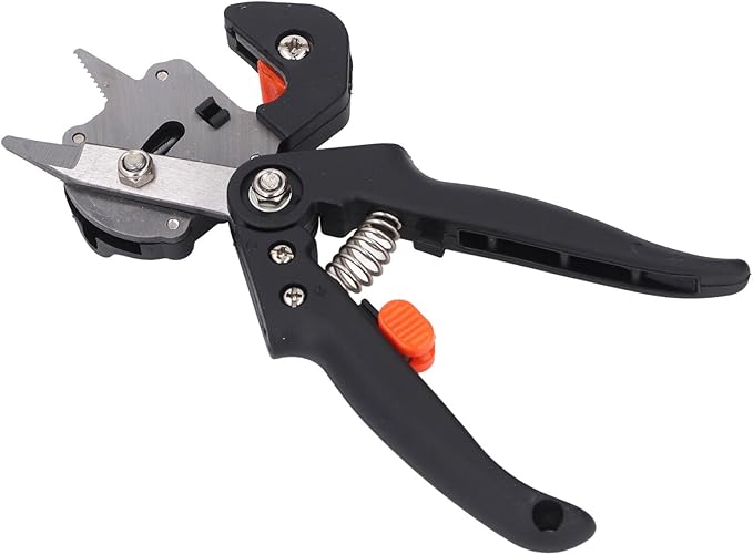 Premium Garden Grafting Shears Professional Grade Pruning Tool with 3 Interchangeable Blades for Fruit Tree Grafting and Plant Propagation (10113 Card Packing)