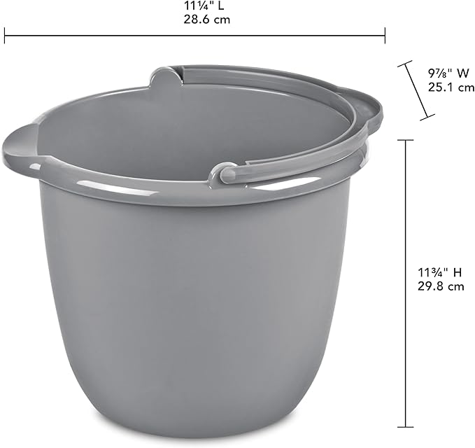 Roughneck Heavy-Duty Utility Bucket 10-Quart Bisque Comfortable/Durable Pour Handle Sturdy Pail Bucket for Household Cleaning/Mopping