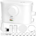 600W Macerator Pump, Powerful Sink Sewage Sump Pump, 8100 L/h Flow, Upflush 31.2 ft/9.5 m Head, 3 Water Inlets for Basement, Toilet, Shower, Kitchen, Bathtub Waste Water Disposal
