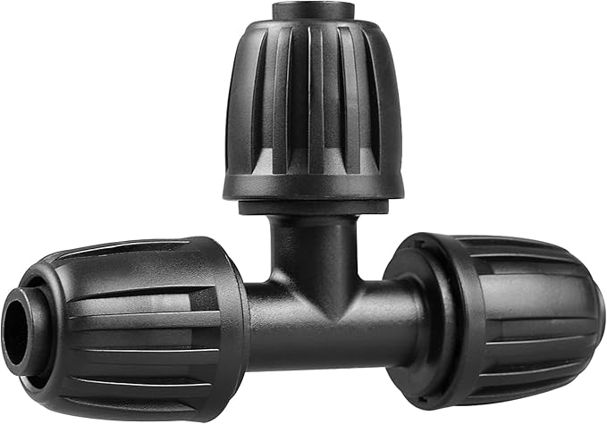 Gardrip Drip Irrigation Fittings for 1/2 Inch Drip Tubing (1/2" ID x 0.65" OD)：1/2'' Drip Line Tees Anti-drop Locked Nut Barbed Tee Connectors Garden Irrigation System Parts (10 Pack)