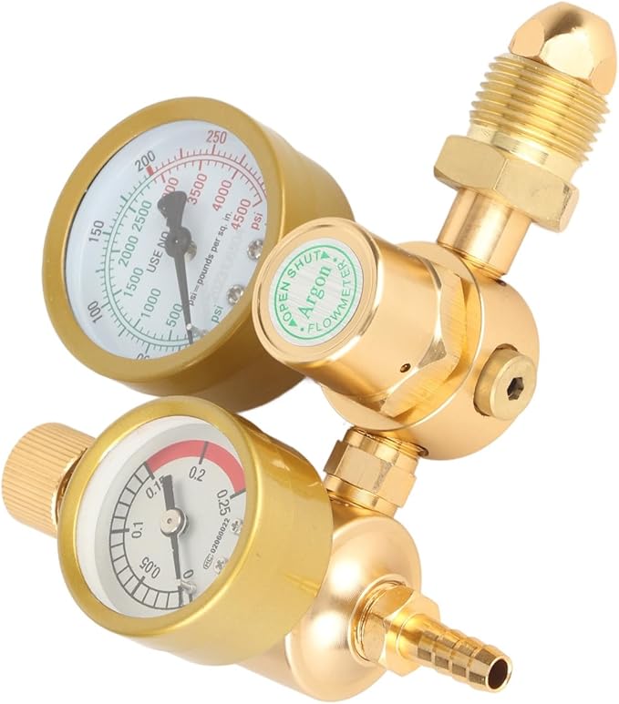Welder Gas Regulator, Accurate Welding Gas Gauge, MIG TIG Flowmeter, Heavy Duty Welder Gas Valve G5/8 In Male Thread Inlet 1/4 In Outlet
