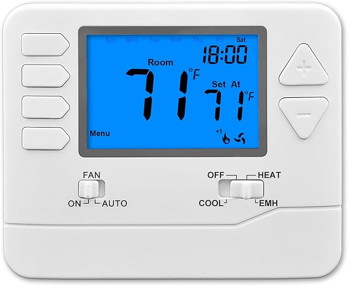 Suuwer Non-Programmable Heat Pump Thermostat for Home up to 2 Heat and 1 Cool