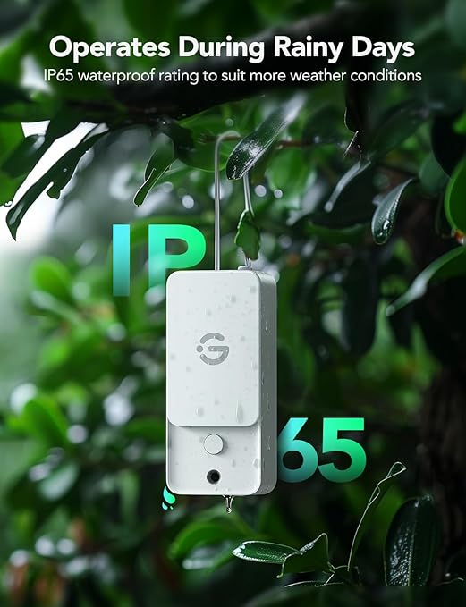 GoveeLife Outdoor Indoor Wireless Wi-Fi Gateway Thermometer Hygrometer, IP65 Waterproof Temperature Humidity Sensor Monitor with Remote APP Alert, 1312ft Monitoring Range,for Home, Greenhouse, Patio