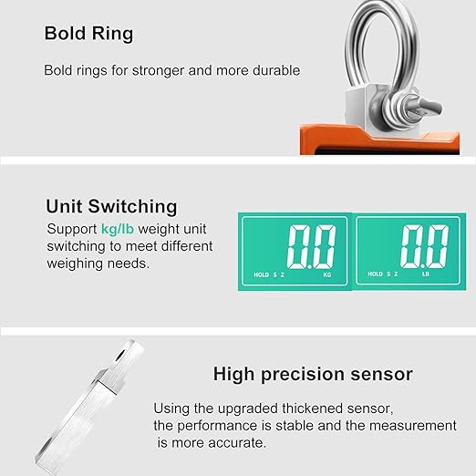 RESHY Digital Crane Scale 2200lb/1000Kg Digital Hanging Scale Industrial Heavy Duty Crane Scale for Farm,Deer,Livestock,Factory,Construction,Hunting CE Certified