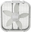20-Inch Box Fan with Weather-Resistant Motor, 3-Speed Floor and Window Cooling Fan with Plastic Frame, Portable Carry Handle, 72-Inch Cord for Bedroom, Garage, Dorm, White