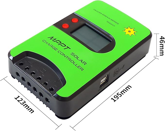 20A MPPT Wireless Solar Charge Controller 12V/24V Automatic Maximum PV 75V Charge Controller Built-in WiFi Adapter with LCD Display for 12/24 Volt LiFePO4, Gel, AGM, FLD, SLD, Li Battery
