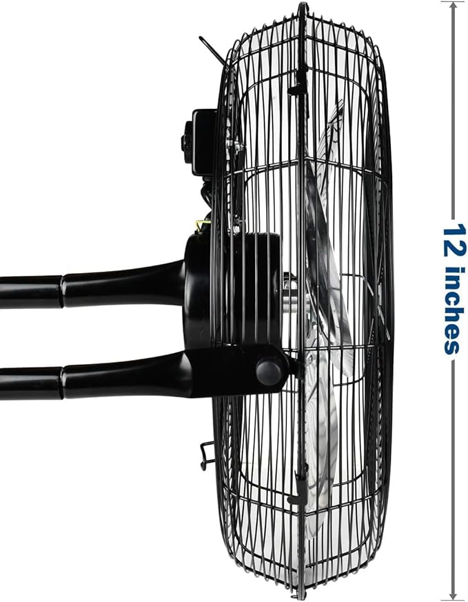 Simple Deluxe 12" 3-Speed High Velocity Heavy Duty Metal Floor Fan, 1800 CFM, 230-Degree Tilt, Powerful Airflow Fan for Home, Bedroom, Residential Use,2-Pack