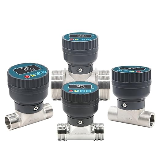 1Pcs RS485 Digital Display Flowmeter Stainless Steel Smart Electronic Flow Meter Flow Sensor Water, for Farm/Garden Irrigation(DN15,Female Thread_LCD Version)