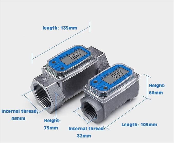 Digital Flow Meter LCD Indicator Sensor Counter Water Flowmeter Gauge(1.5 inch)