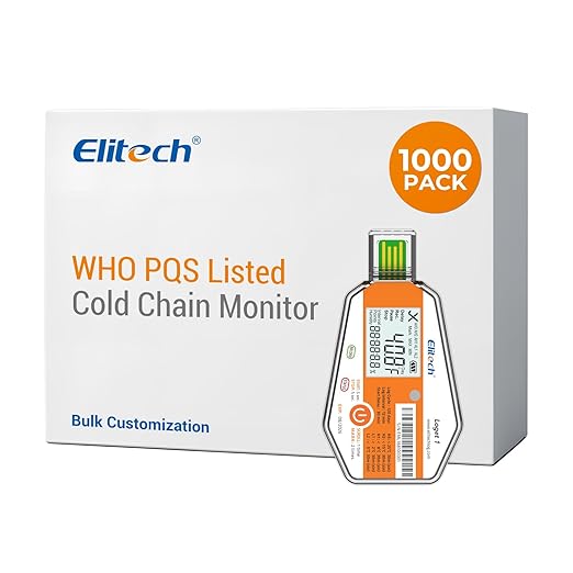 Elitech 1000-Pack LogEt1 PQS Certified Disposable Data Logger, Temperature & Light Sensor, Bulk Order & Customizable for Business, PDF Report Cold Chain Monitor