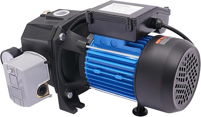 0.75HP Shallow Well Pump 110V Water Pump Automatic Pressure Switch IP44 Waterproof Well Depth Up to 82Ft Versatile Water Pump for Farm Garden (0.75HP)