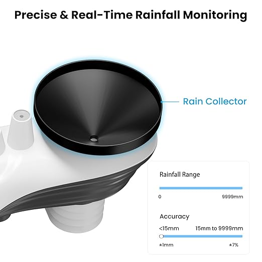 Weather Station Wireless, 12-in-1 Weather Station with Outdoor Sensor, Temperature, Rainfall, Wind Speed, Air Pressure, Humidity, Weather Forecast, Moon Phase, Alarm Clock for Garden (No WiFi)