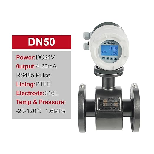 LDG Electromagnetic Flow Meter, Magnetic Flowmeter DN10-DN50 Digital Water Liquid Sensor, Smart Industrial Wastewater Pipeline(DN50)