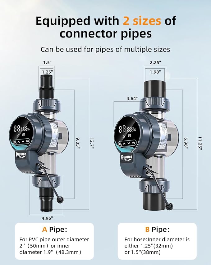Smart Saltwater Pool Chlorinator System 11000 Gallons, Salt Chlorine Generator Above Ground Pool with APP Control for Pool Water Treatment, Salt Cell for Inground Pool, USA Titanium Cell, IPX5