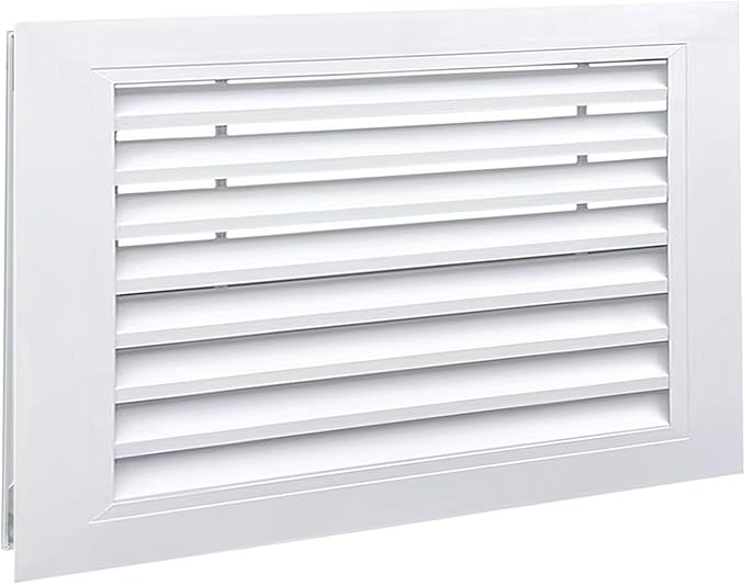 Door Louver Vent Two Sided, Door Vents for Interior Doors, Aluminum Door Air Vent Grille, Metal Louvered Door Vent, Through Door Vent for Bathroom Cabinet (White 20 * 12in)