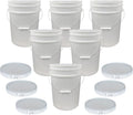 ePackageSupply 5 Gallon Bucket - Food Grade Bucket with Airtight Gasketed Tear Strip Lid, BPA-Free, Heavy-Duty 90 Mil HDPE Plastic Pail, Bulk Storage, Durable Container, Made in USA - Natural, 6 Packs