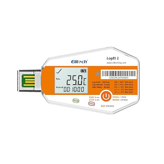 Elitech Temperature Data Logger Single Use Temperature Recorder PDF Report USB Temperature Logger 16000 Points WHO PQS Listed LogEt1-5Pack