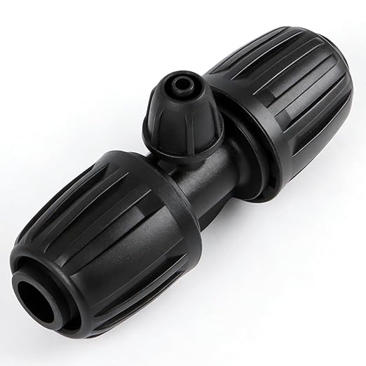 10 Pack 1/2" To 1/4" Drip Irrigation Fittings, 1/2 Inch (1/2" ID x 0.6-0.65" OD) Drip Line to 1/4 Inch Irrigation Tubing Barbed Adapter Anti-Drop Locked Nut Barbed Reducer 3 Way Tee Connectors