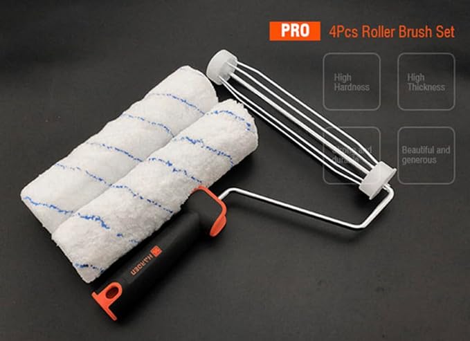 Edward Tools Large 9” Paint Roller Brush Set - Pro Grade Two 9” Roller Brushes and Painting Handle Tool - Large Paint Roller Brush Tray - High Density Roller Naps - for All Paints and Stains -
