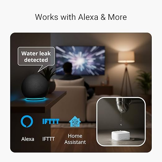 YoLink Water Leak Starter Kit: Hub + 4 Leak Sensor 1 (Silent), LoRa Long-Range, App/SMS/Email Alerts, D2D Offline Triggers, 2 AAA Up to 5-Year Battery, Compatible with Alexa/IFTTT/Home Assistant