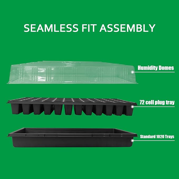RooTrimmer 20 Pack 1020 Trays, No Drain Holes, 20" x 10", Extra Thick Heavy Duty Seed Starting Trays -Reusable Propagation Flats for Microgreens, Seedlings, Plant Germination, Fodder and Transplant