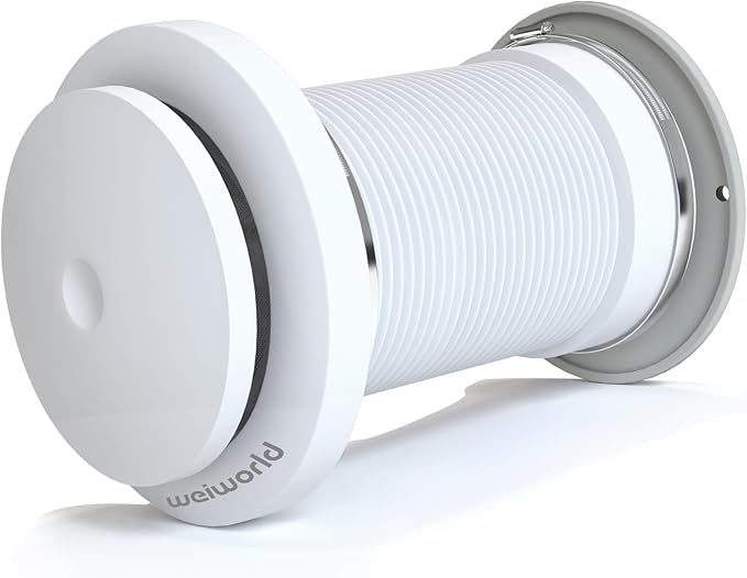 Passive Air Vent 4 Inch Through Wall, Fresh Air Intake Vent with Filter, Adjustable Airflow, Telescopic Aluminum Duct & Stainless Steel 304 Grille for Home, Bedroom, Attic (No Power Required)
