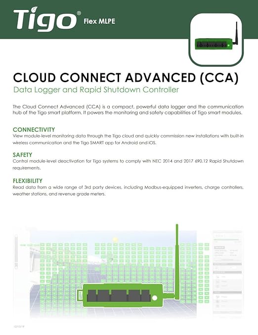 346-00000-00 CCA Cloud Connect Advanced Outdoor Data Logger and Rapid Shutdown Controller