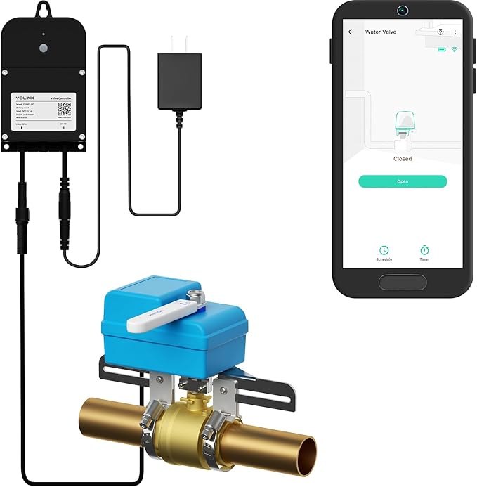 YoLink Smart Water Valve Controller, with Valve Operator, Easy No-Plumber DIY Installation, Remote Control, Compatible with Alexa/Google Assistant, IFTTT - YoLink Hub Required