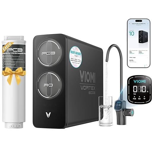 VIOMI V8 Pro 800GPD Reverse Osmosis System, 9 Stage Tankless Under Sink RO Water Filter, NSF/ANSI 372 & 58 Certified, 3:1 Pure to Drain, Reduce PFOA/PFOS, Smart LCD Faucet, Incl. 1 Extra Filter