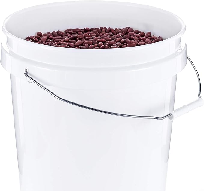 United Solutions 5 Gallon Bucket - 3 Pack, White, Heavy Duty BPA-Free Plastic Bucket, Comfortable Handle, Easy to Clean, Perfect for on The Job, Home Improvement, or Household Cleaning