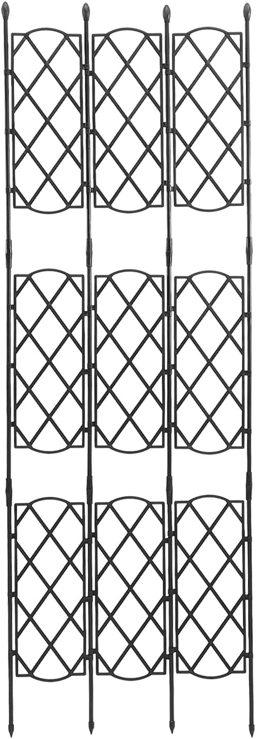 ibasenice Garden Trellis Steel Plant Support Stake for Climbing Plants Outdoor and Indoor, Adjustable 46.5-135cm Metal Climbing Screen for Courtyard and Potted Vines