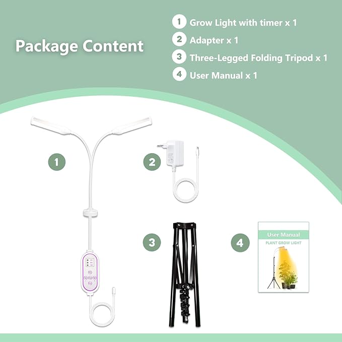 LED Grow Lights for Indoor Plants Full Spectrum, LED Plant Light with Stand (180 LEDs Stand)