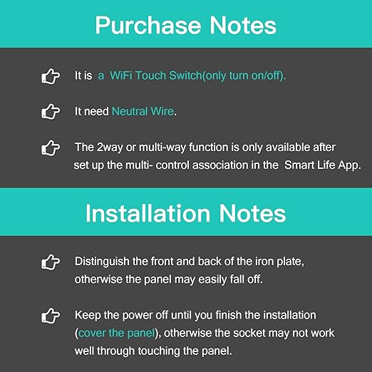 BSEED Smart Light Switch,3 Gang WiFi Touch Switch with Smart Life APP Control and Timing Function,Black Single Pole Switches Work with Amazon Alexa,Google Assistant -(3 Way) Multi-Control Association
