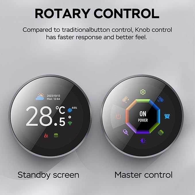 WiFi Smart Thermostat,Temperature Controller,Smart Thermostat for Home,Voice Compatible with Tuya,Heating Digital Thermometer with 1.32in TFT Screen