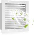 12" X 12" Gable Vents, Hon&Guan Aluminum Alloy Attic Vent for Houses Door Vents for Exterior Doors [Vent Opening: 10” x 10”], White